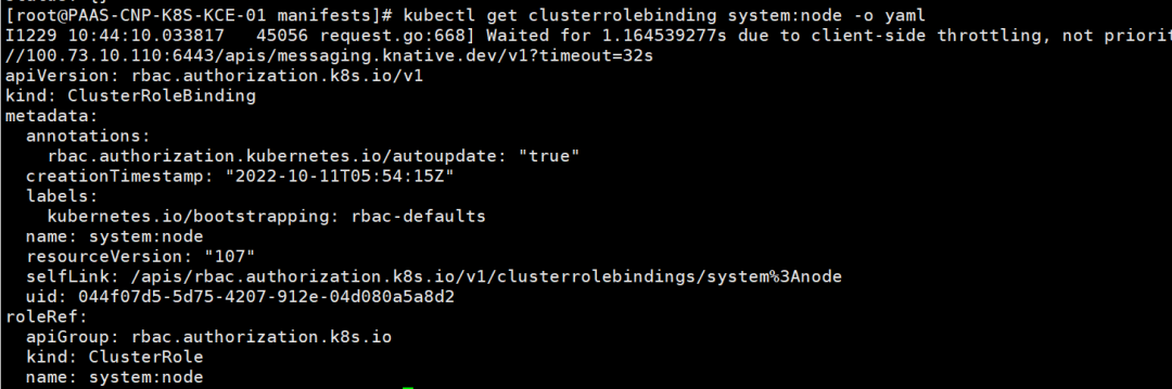 图4 system:nodes的ClusterRoleBinding内容